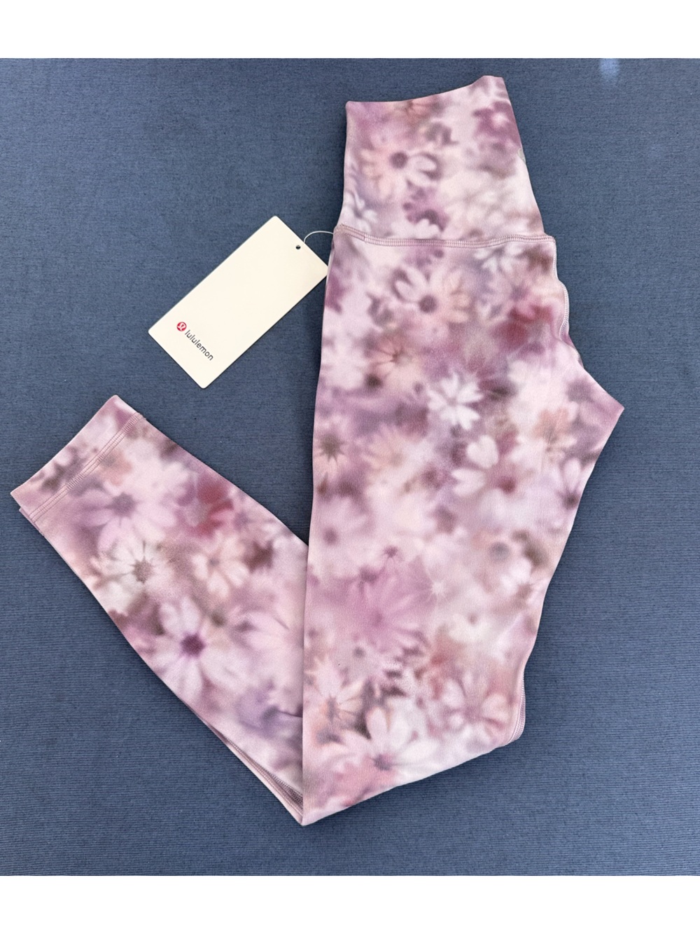 lululemon athletica Pink Floral Tie-Dye Leggings